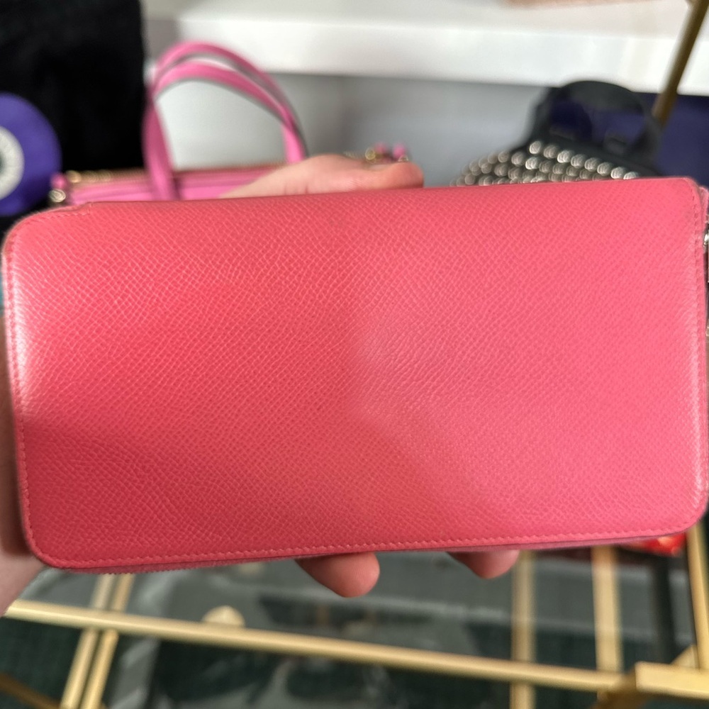 Hermes Pink Zip Wallet